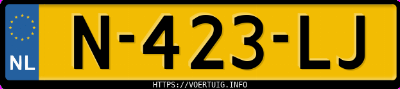 Kenteken afbeelding van N423LJ, zwarte BMW I3 120ah