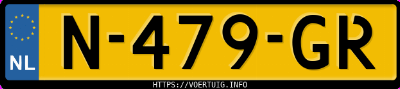 Kenteken afbeelding van N479GR, zwarte BMW 5ER Reihe 523i Touring