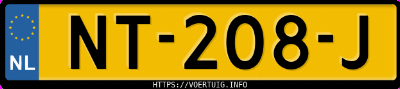Kenteken afbeelding van NT208J, blauwe BMW Z3 Roadster