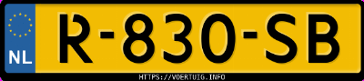 Kenteken afbeelding van R830SB, grijze BMW 530E Xdrive