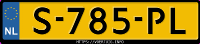 Kenteken afbeelding van S785PL, zwarte BMW 118I 5-Deurs Business Edition