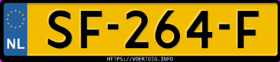Kenteken afbeelding van SF264F, grijze BMW 640I Gran Turismo