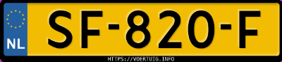 Kenteken afbeelding van SF820F, grijze BMW 1ER Reihe 118i