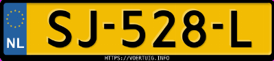 Kenteken afbeelding van SJ528L, blauwe BMW 5ER Reihe 523i