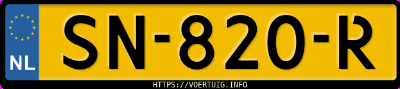 Kenteken afbeelding van SN820R, grijze BMW 320I Touring