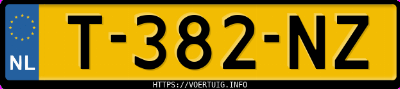 Kenteken afbeelding van T382NZ, witte BMW 320E Touring