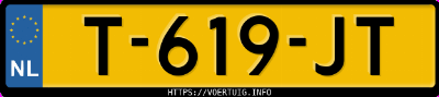 Kenteken afbeelding van T619JT, blauwe BMW IX1 Xdrive30 Edrive30