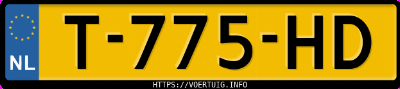 Kenteken afbeelding van T775HD, grijze BMW 750E Xdrive