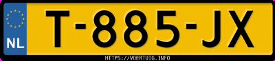 Kenteken afbeelding van T885JX, blauwe BMW 330E