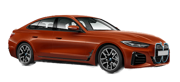 Afbeelding van P555RS, rode BMW I4 Edrive40 sedan