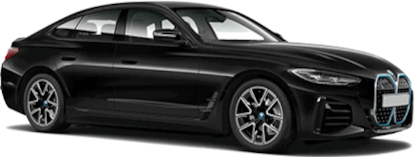 Afbeelding van P019VG, zwarte BMW I4 M50 sedan