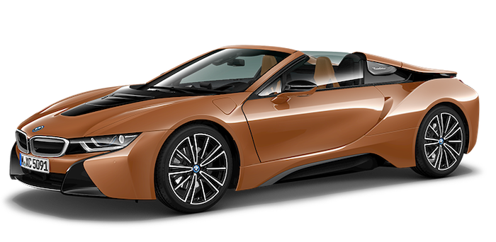 Afbeelding van TV429K, oranje BMW I8 Roadster cabriolet