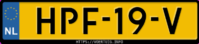Kenteken afbeelding van HPF19V, witte Byd Dolphinsurf