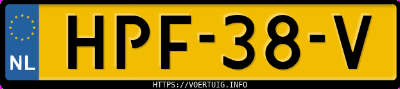 Kenteken afbeelding van HPF38V, witte Byd Dolphinsurf Dolphin Surf