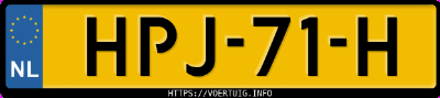 Kenteken afbeelding van HPJ71H, gele Byd Dolphin Surf