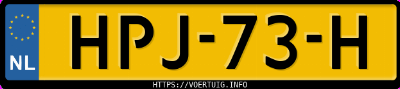 Kenteken afbeelding van HPJ73H, gele Byd Dolphin Surf