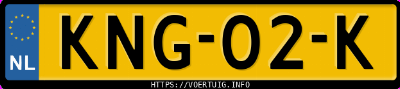 Kenteken afbeelding van KNG02K, gele Byd Dolphin 60 Kwh