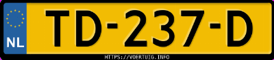 Kenteken afbeelding van TD237D, zwarte Byd E6