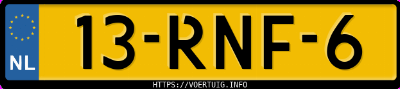 Kenteken afbeelding van 13RNF6, rode Citroën C4 Picasso 1.6i