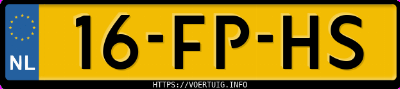 Kenteken afbeelding van 16FPHS, blauwe Citroën Xm