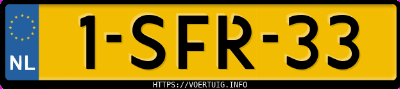 Kenteken afbeelding van 1SFR33, witte Citroën DS3 Cabrio Cabriolet 1.2i