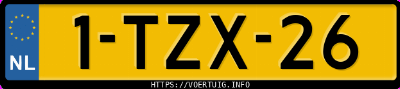 Kenteken afbeelding van 1TZX26, witte Citro&euml;n C1