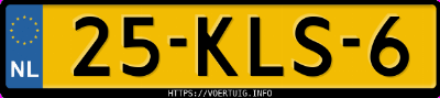 Kenteken afbeelding van 25KLS6, blauwe Citro&euml;n Berlingo