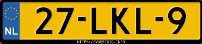 Kenteken afbeelding van 27LKL9, zwarte Citro&euml;n C3 Picasso