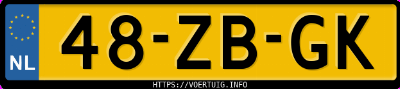 Kenteken afbeelding van 48ZBGK, gele Citro&euml;n C1 1.0i