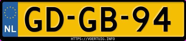 Kenteken afbeelding van GDGB94, witte Citroën Bx 19 Tgd Break