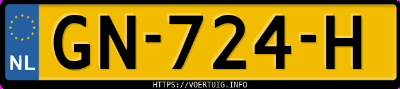 Kenteken afbeelding van GN724H, rode Citroën C3 1.2 -Vti 82