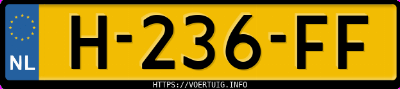 Kenteken afbeelding van H236FF, zwarte Citro&euml;n C5 Aircross 1.6i