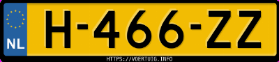 Kenteken afbeelding van H466ZZ, witte Citroën C3 1.2 I Stt