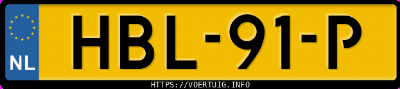 Kenteken afbeelding van HBL91P, zwarte Citro&euml;n E-C3