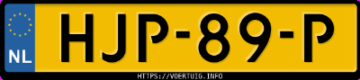 Kenteken afbeelding van HJP89P, zwarte Citro&euml;n E-C3
