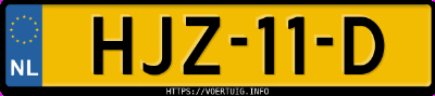 Kenteken afbeelding van HJZ11D, witte Citro&euml;n E-C3