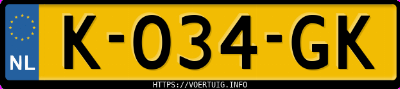 Kenteken afbeelding van K034GK, grijze Citroën C4 Picasso