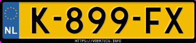 Kenteken afbeelding van K899FX, witte Citroën Jumper