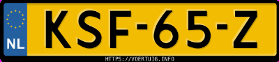 Kenteken afbeelding van KSF65Z, blauwe Citro&euml;n E-C3