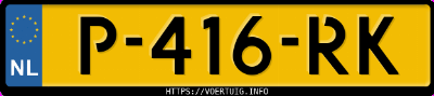 Kenteken afbeelding van P416RK, grijze Citro&euml;n C3 Aircross 1.2i