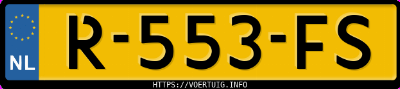 Kenteken afbeelding van R553FS, zwarte Citroën E-C4