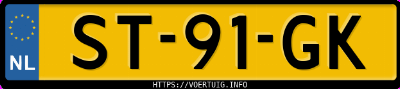 Kenteken afbeelding van ST91GK, grijze Citroën Bx 14 E S6