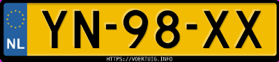 Kenteken afbeelding van YN98XX, rode Citroën Cx Break