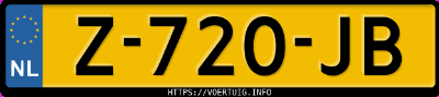 Kenteken afbeelding van Z720JB, grijze Citroën C3 1.2 I Stt