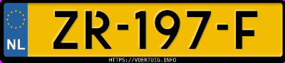 Kenteken afbeelding van ZR197F, gele Citro&euml;n DS3