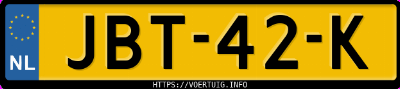 Kenteken afbeelding van JBT42K, gele Cupra Tavascan Endurance