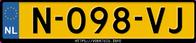 Kenteken afbeelding van N098VJ, blauwe Cupra Born Rwd 58 Kwh