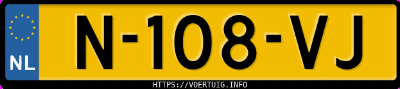 Kenteken afbeelding van N108VJ, blauwe Cupra Born Rwd 58 Kwh