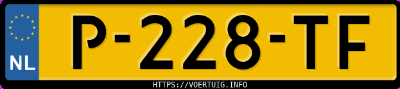 Kenteken afbeelding van P228TF, blauwe Cupra Born Rwd 58 Kwh