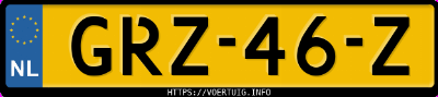 Kenteken afbeelding van GRZ46Z, grijze Dacia Jogger Tce 110